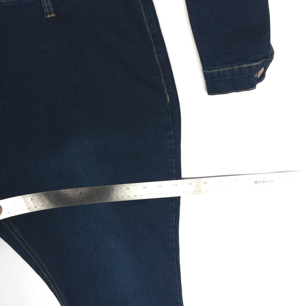 Day Dreaming Long Sleeve Denim Jumpsuit Flared Leg Stretchy Womens 1X XL NWT - Picture 13 of 16